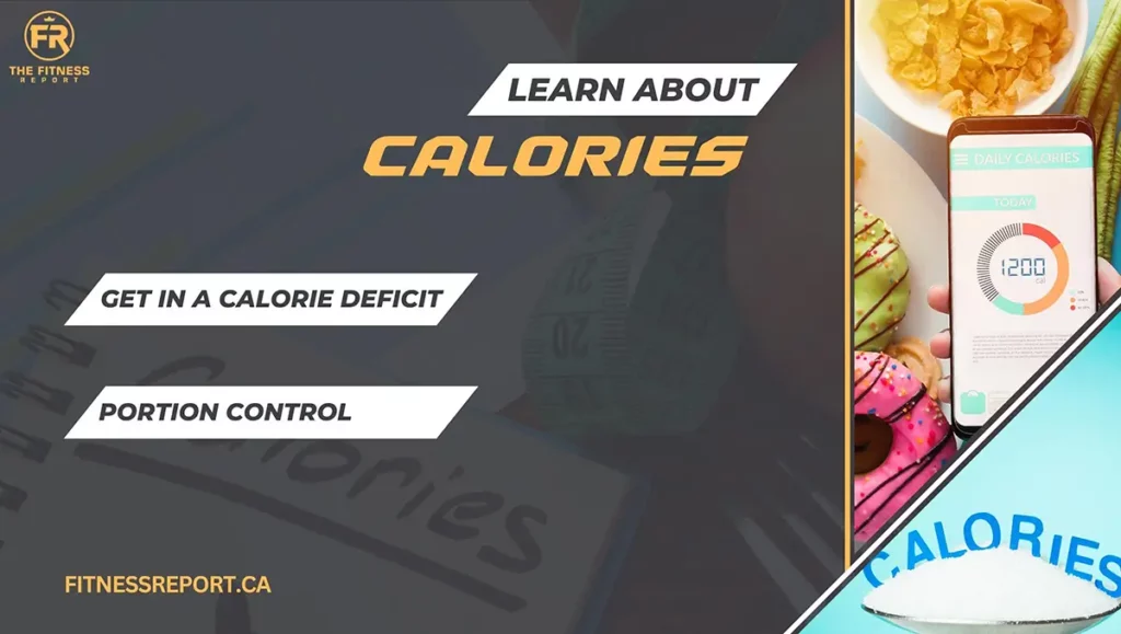 calorie deficit and portion control to lose weight.