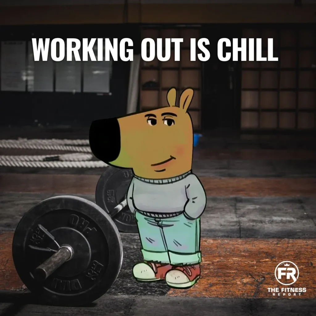 A chill guy standing in the gym.