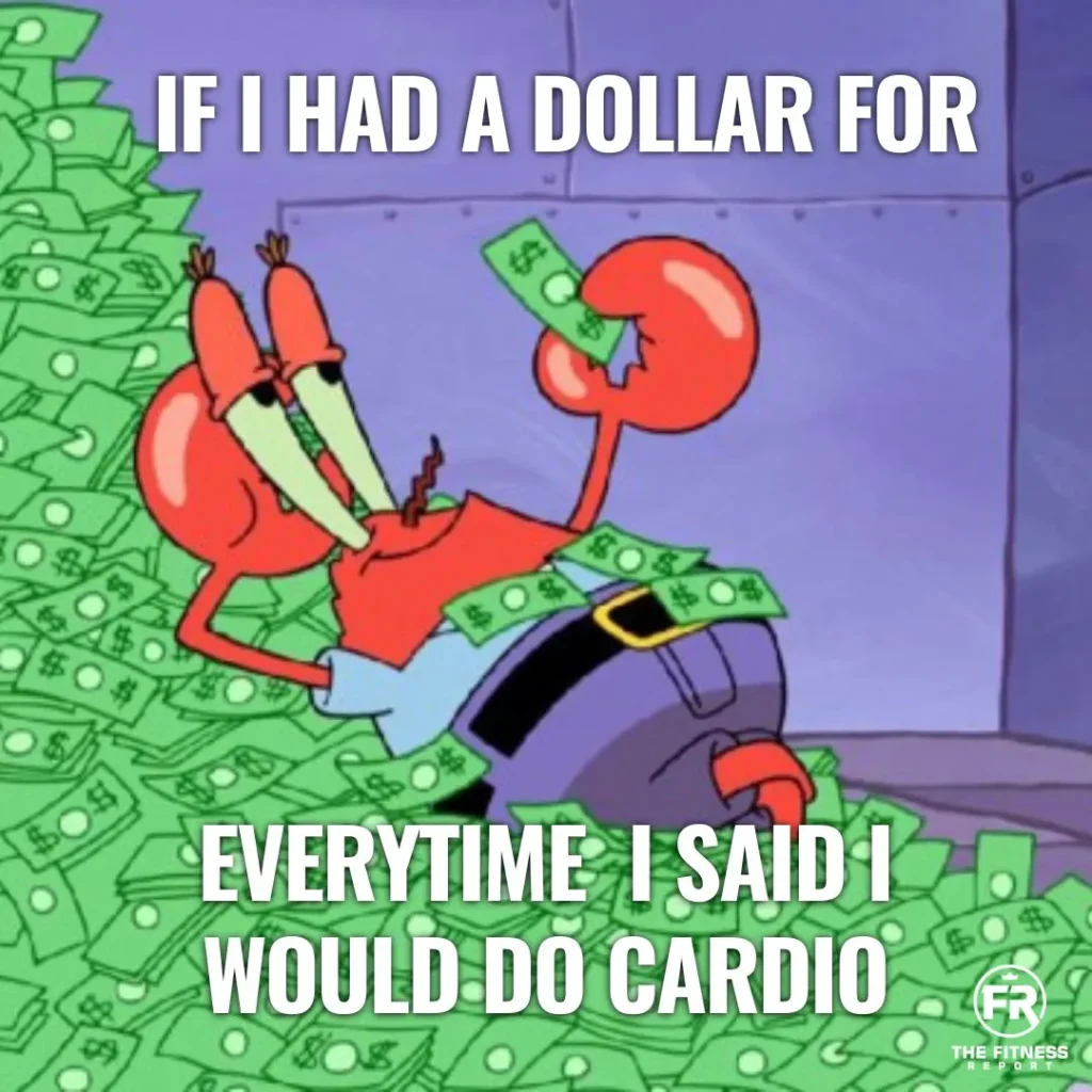 Mr Krabs (SpongeBob SquarePants) sitting on a large pile of money.