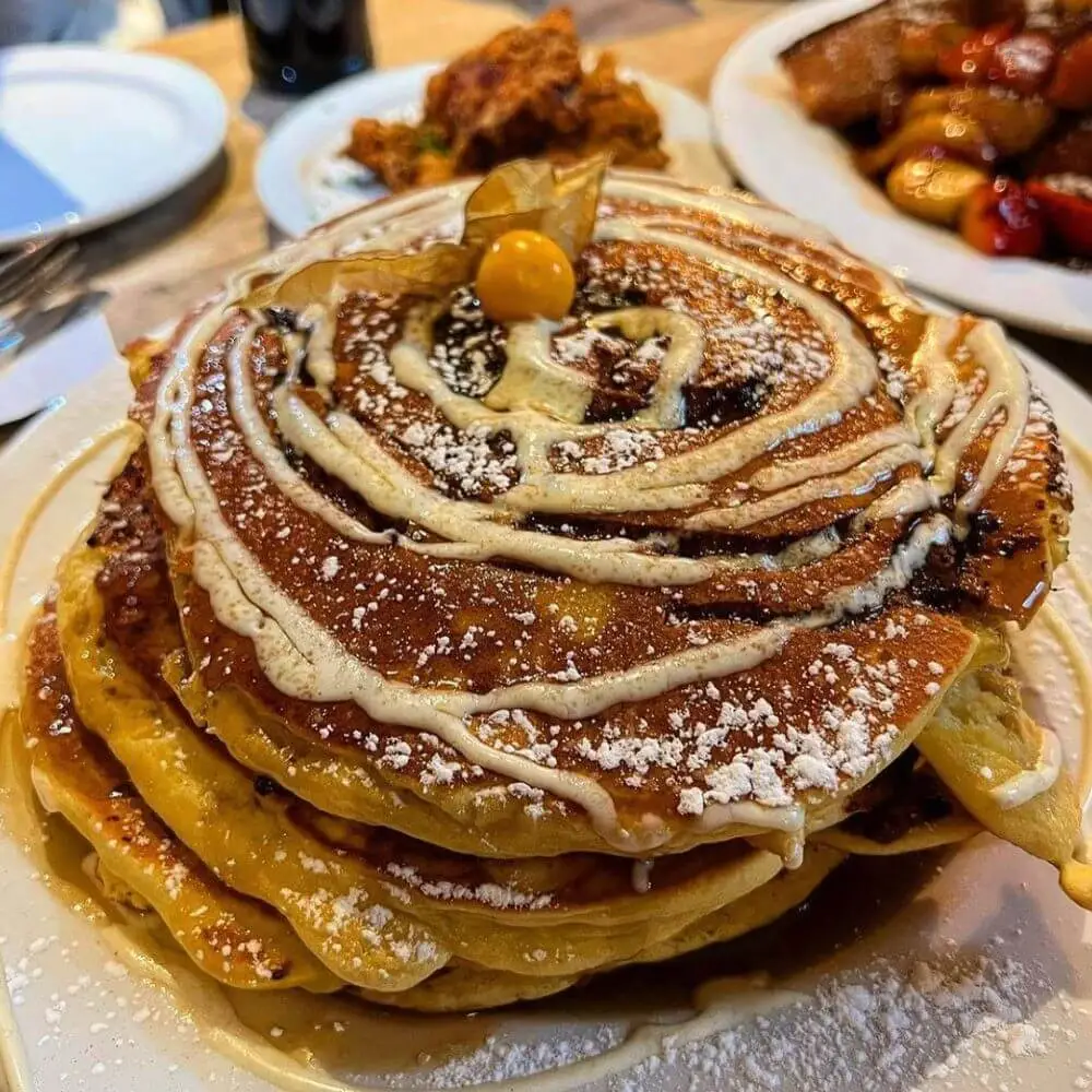 Jam-Cafe-Cinnamon-Bun-Pancakes - Fitness Report Cinnamon bun pancakes from Jam Cafe